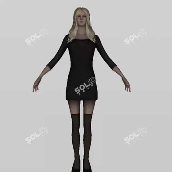 Free 3D Dancer Girl Model 3D model image 1