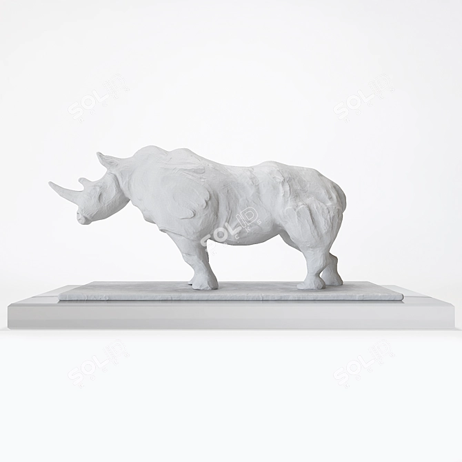 3D Rhino Sculpture | High-Quali 3D model image 3