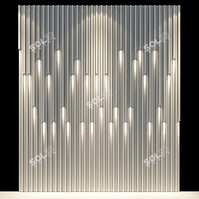 Modern Wood Wall Panel 64 3D model image 2