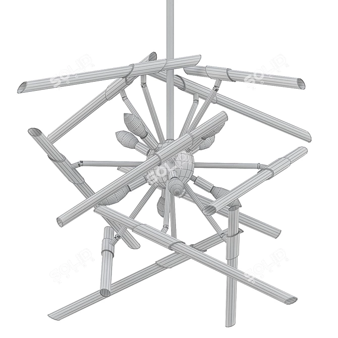 Aidan Gray Solitude Chandelier: Elegant Illumination 3D model image 2