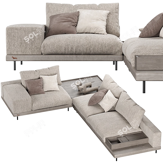 Modular Space Sectional Sofa 3D model image 2