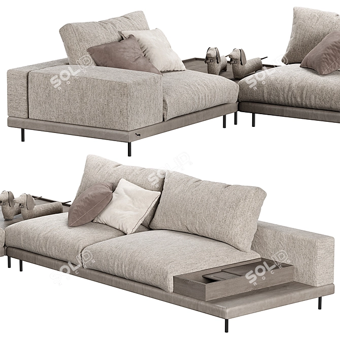 Modular Space Sectional Sofa 3D model image 3
