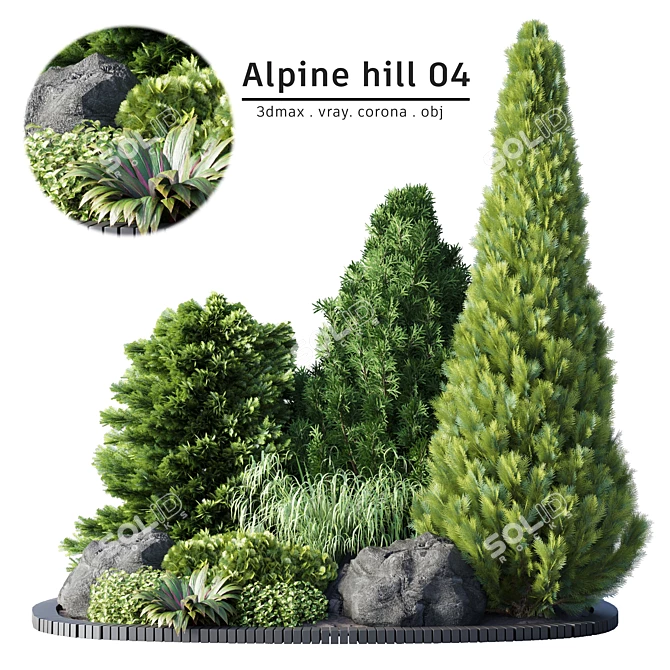 Alpine Hill Collection: 3D Garden & Plant Models 3D model image 1