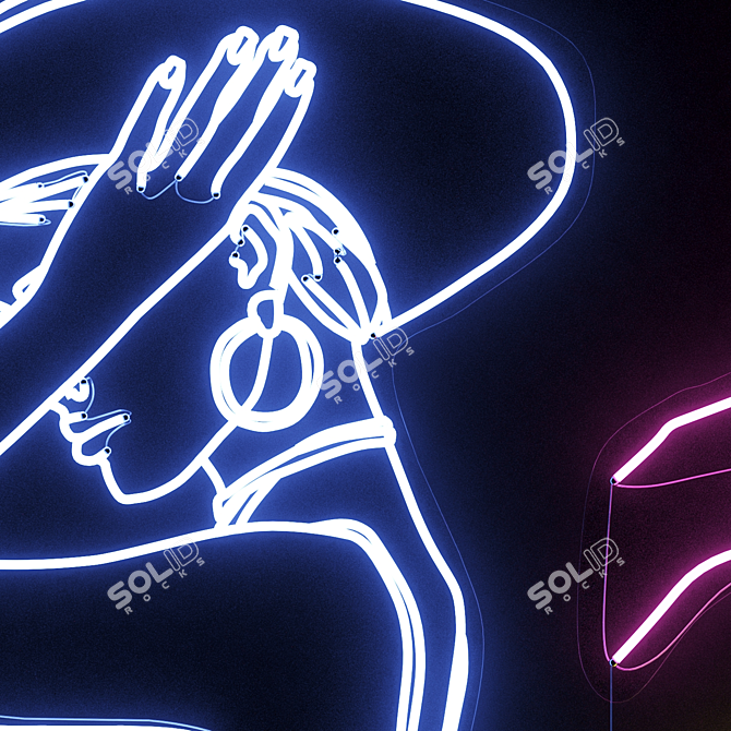 Customizable Glow: Neon Sign for Women 3D model image 2