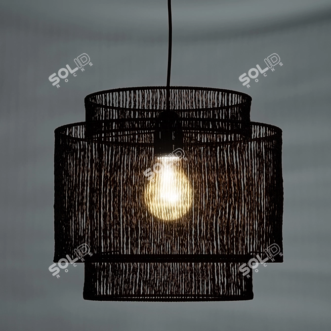 Rustic Hemp Lamp, Yaku 3D model image 3