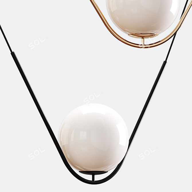 Modern Hanging Lamps: Gold or Black 3D model image 2