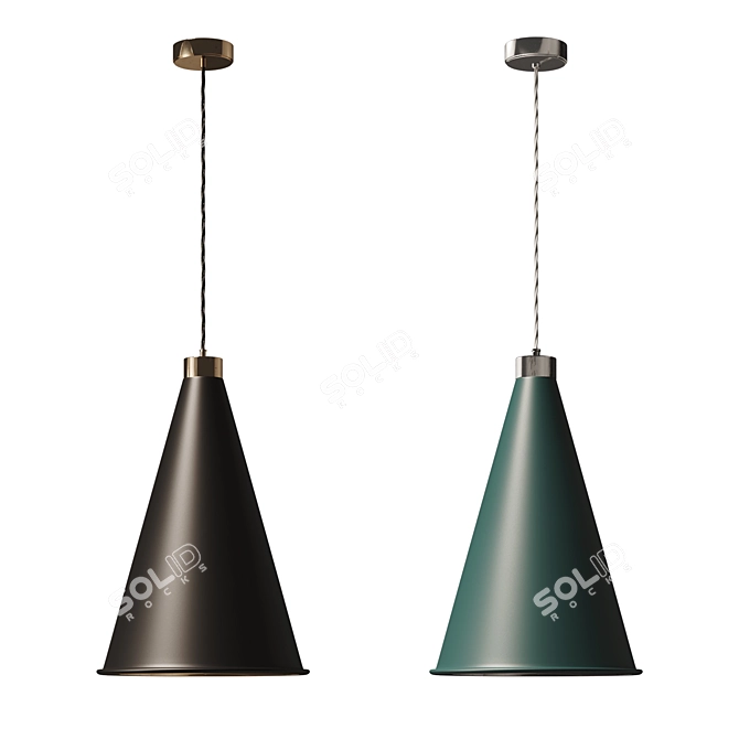 Hyde Chrome & Gold Pendant 3D model image 3