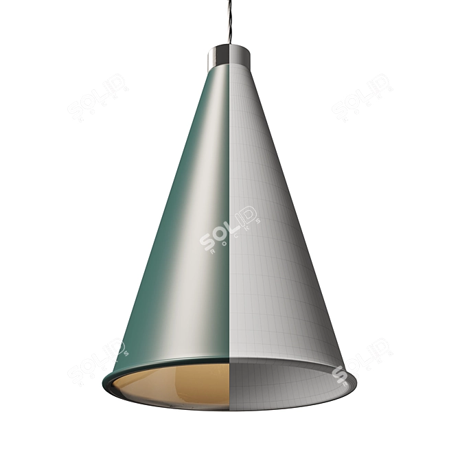 Hyde Chrome & Gold Pendant 3D model image 4