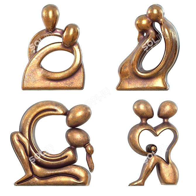 Eternal Love Sculpture Set 3D model image 1