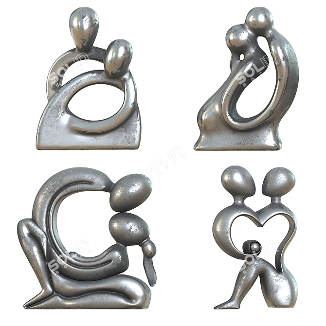 Eternal Love Sculpture Set 3D model image 2