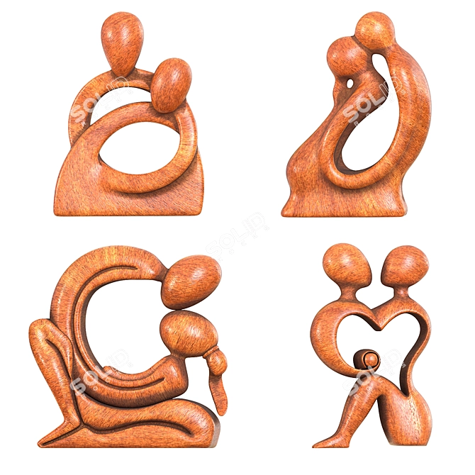 Eternal Love Sculpture Set 3D model image 3