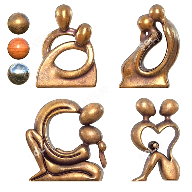Eternal Love Sculpture Set 3D model image 5