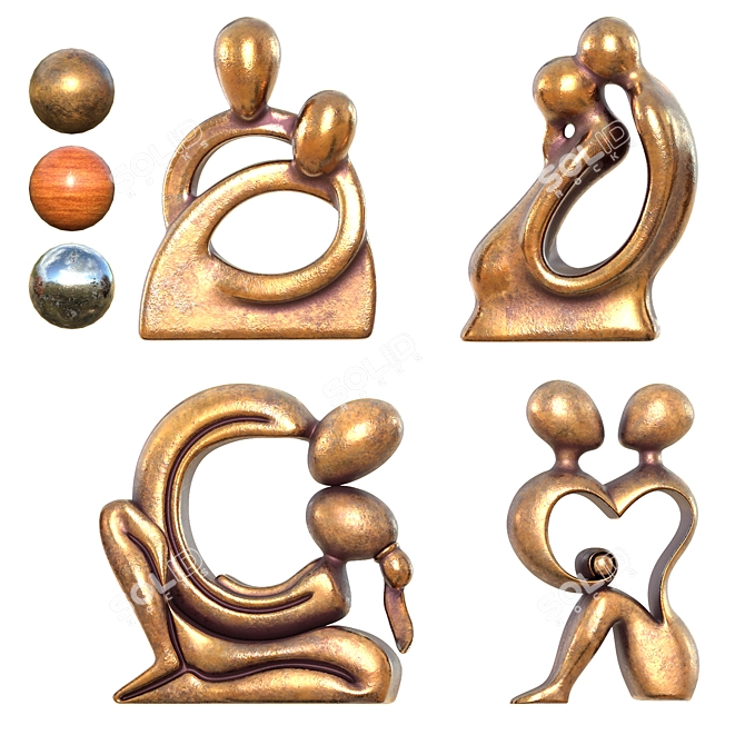Eternal Love Sculpture Set 3D model image 6