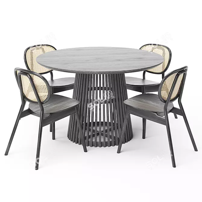 Modern Dining Table Set 3D model image 1