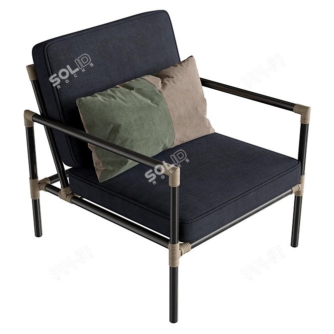 Sleekly Stylish Nusa Lounge Chair 3D model image 1