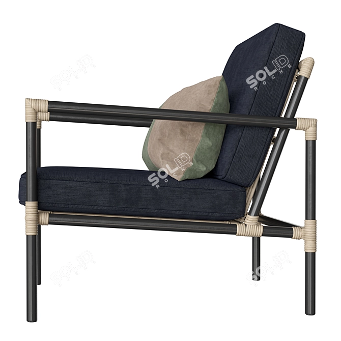 Sleekly Stylish Nusa Lounge Chair 3D model image 2