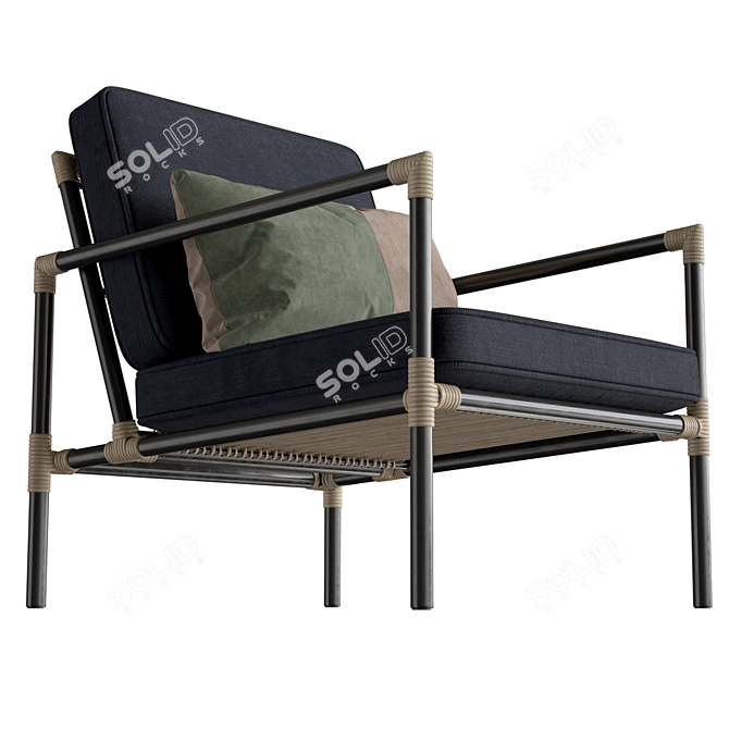 Sleekly Stylish Nusa Lounge Chair 3D model image 3