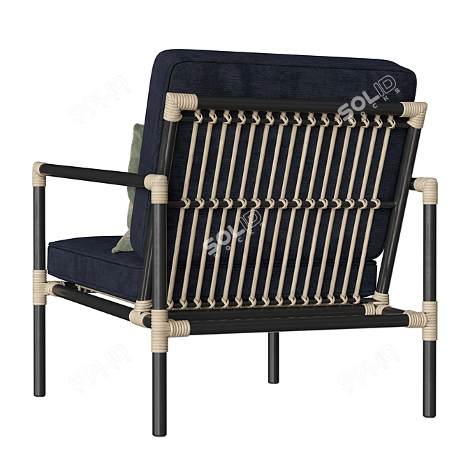 Sleekly Stylish Nusa Lounge Chair 3D model image 4