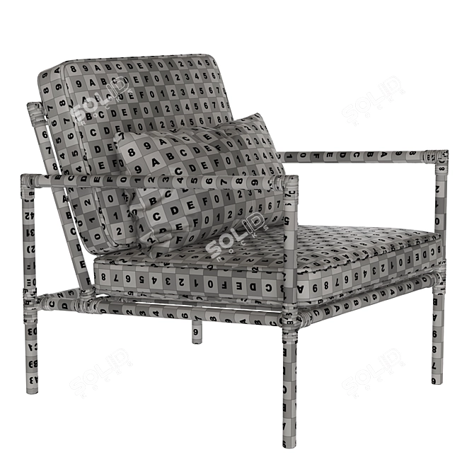 Sleekly Stylish Nusa Lounge Chair 3D model image 7