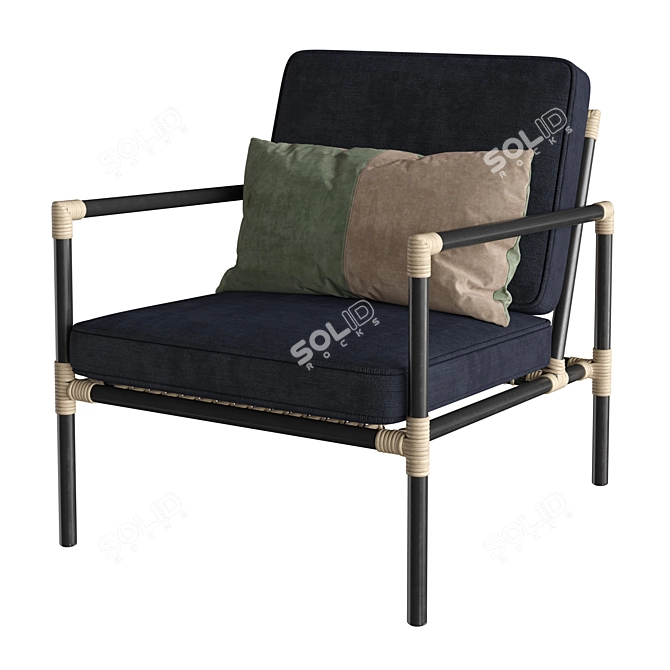 Sleekly Stylish Nusa Lounge Chair 3D model image 8