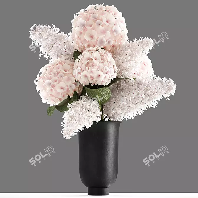 White Blossom Bouquet in Cyclades Vase 3D model image 1