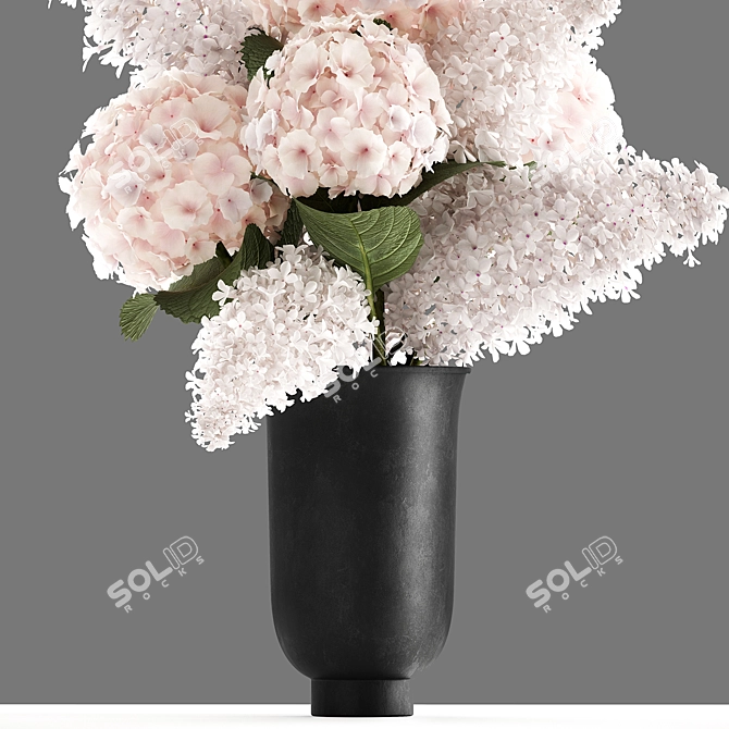 White Blossom Bouquet in Cyclades Vase 3D model image 2