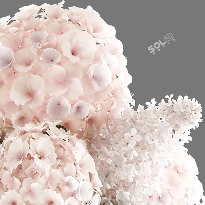 White Blossom Bouquet in Cyclades Vase 3D model image 4