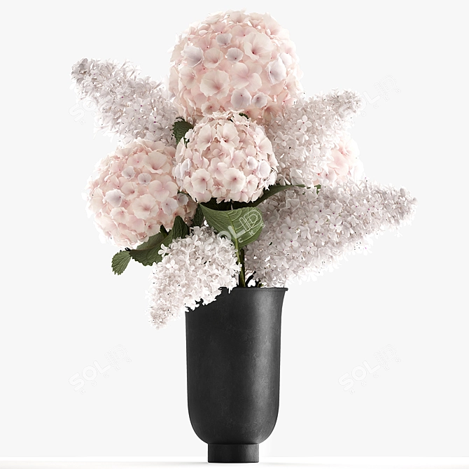 White Blossom Bouquet in Cyclades Vase 3D model image 8