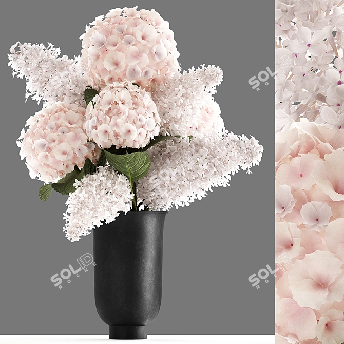 White Blossom Bouquet in Cyclades Vase 3D model image 9