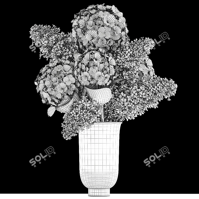 White Blossom Bouquet in Cyclades Vase 3D model image 10