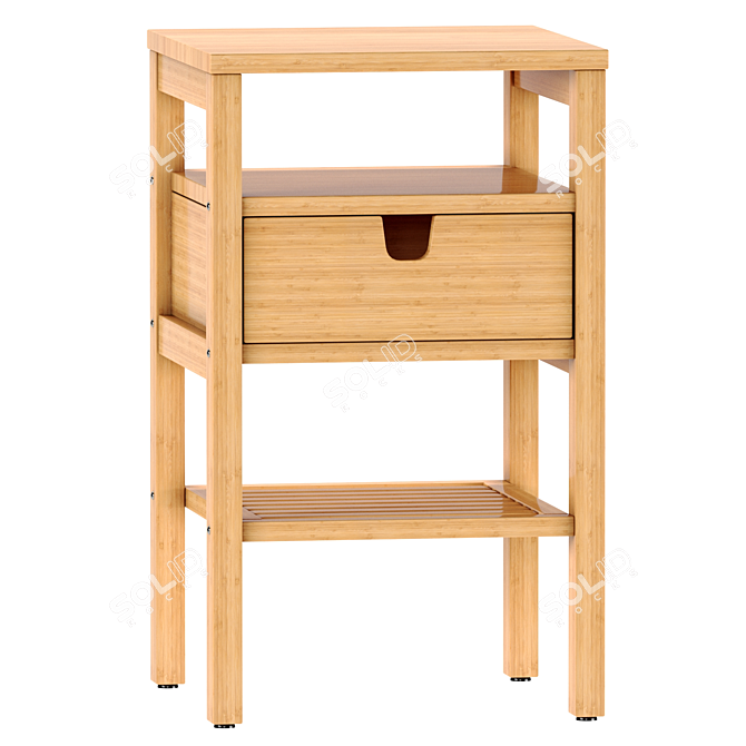 NORDKISA Bamboo Bedside Table 3D model image 2