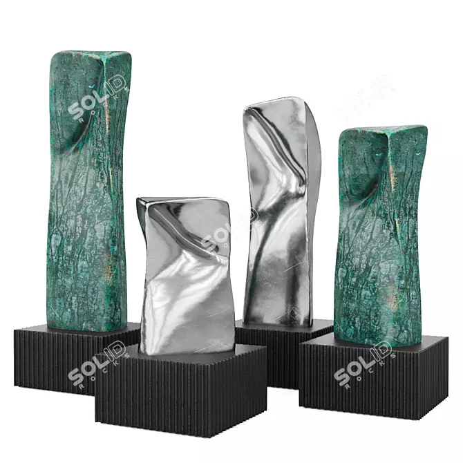 Sculptural Outdoor Decor: Abstract Modern Figures 3D model image 1