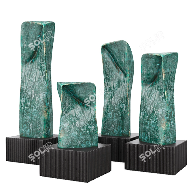 Sculptural Outdoor Decor: Abstract Modern Figures 3D model image 3