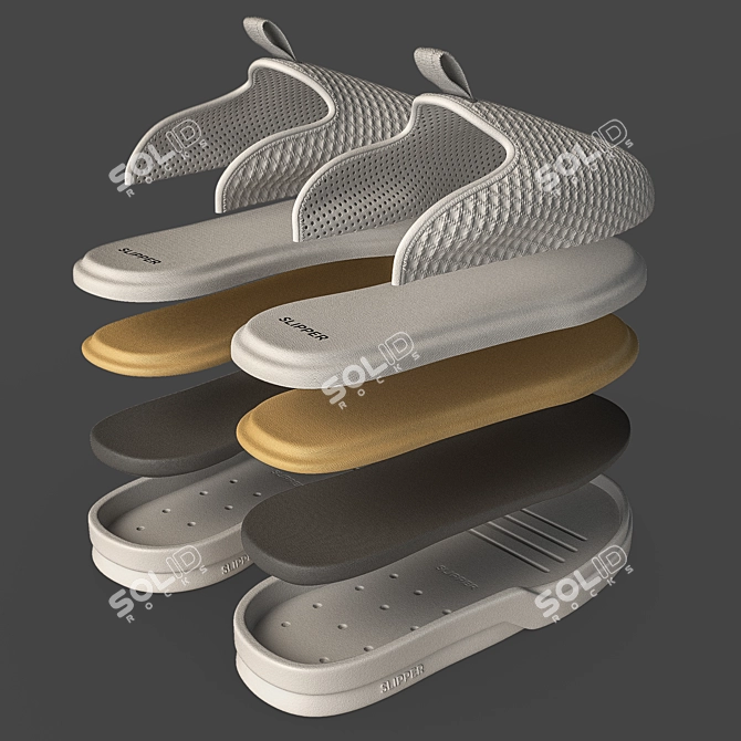 Title: Texture-Changeable Slippers 3D model image 2