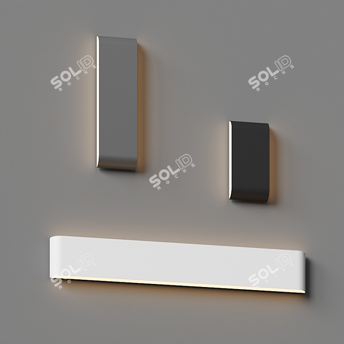 Elegant LED Wall Light 3D model image 3