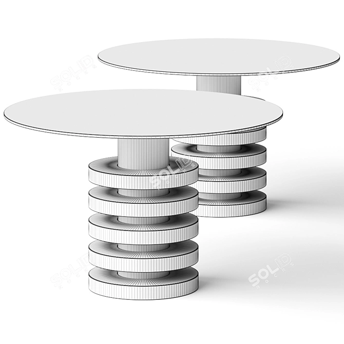 Modern CB2 Column Dining Table 3D model image 2