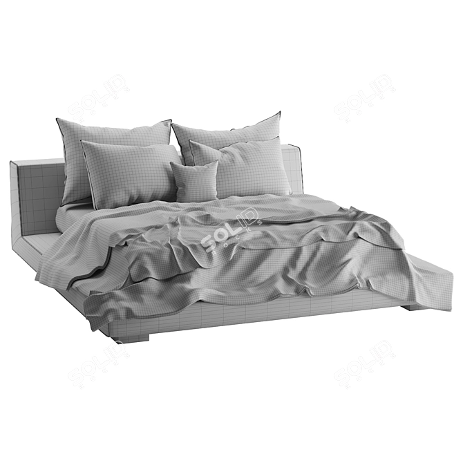 Elegant Centimeter-Sized Bed 3D model image 4