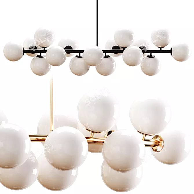 Modern Hanging Lamps: Gold or Black 3D model image 1