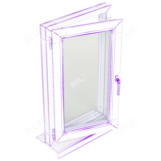 Sleek UPVC Double Glazed Window 3D model image 7