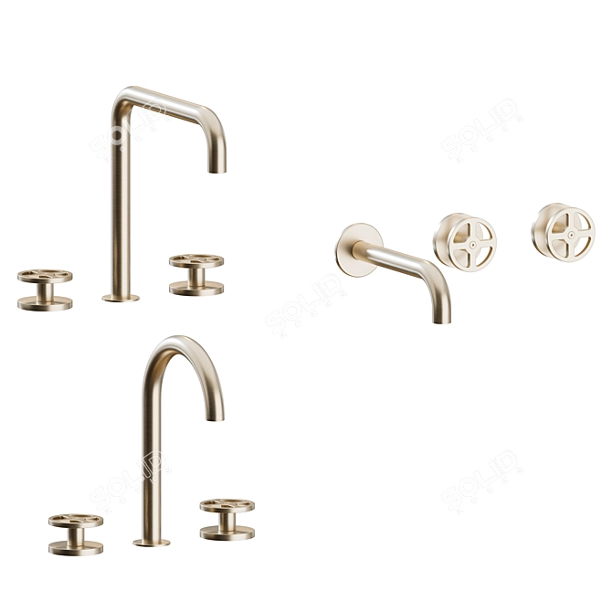Hydroprogressive Stainless Steel Bath Set 3D model image 5