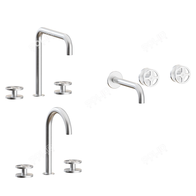 Hydroprogressive Stainless Steel Bath Set 3D model image 6