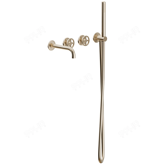 Hydroprogressive Stainless Steel Bath Set 3D model image 7