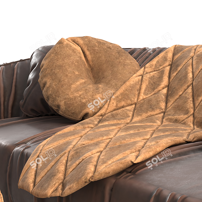 Elegant Leather Sofa Set 3D model image 12