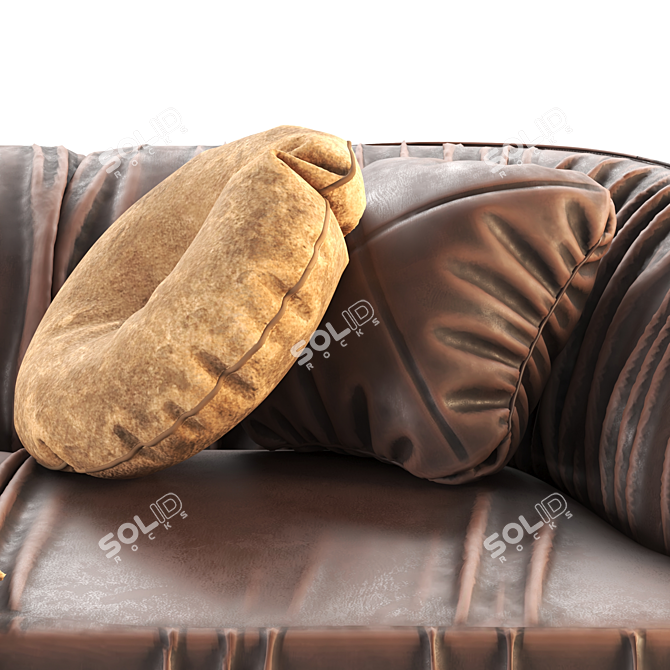 Elegant Leather Sofa Set 3D model image 1