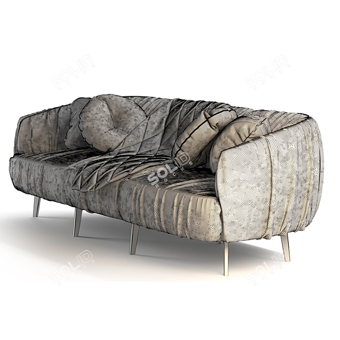 Elegant Leather Sofa Set 3D model image 2