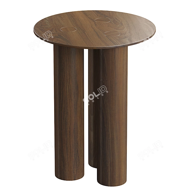 Sleek Oak Hommage Side Table 3D model image 1
