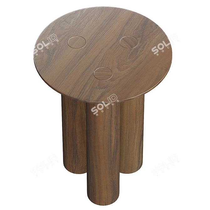 Sleek Oak Hommage Side Table 3D model image 2