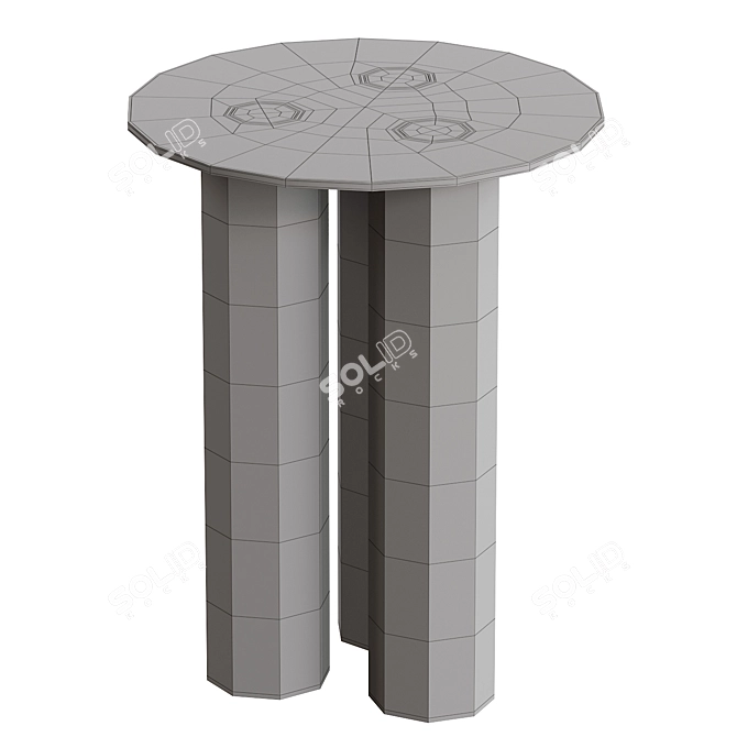 Sleek Oak Hommage Side Table 3D model image 3