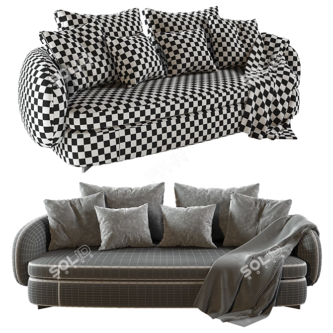 Elegant Saint Germain Sofa 3D model image 3