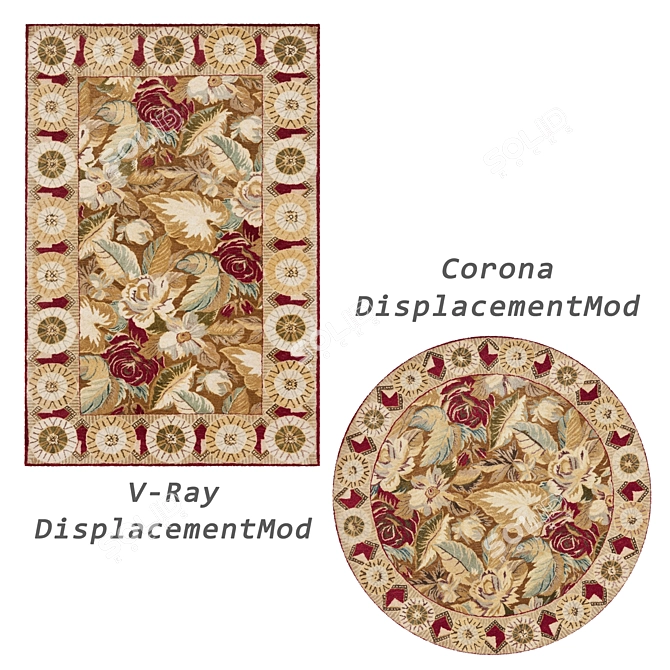 Title: Versatile Rug Set with Various Styles 3D model image 5